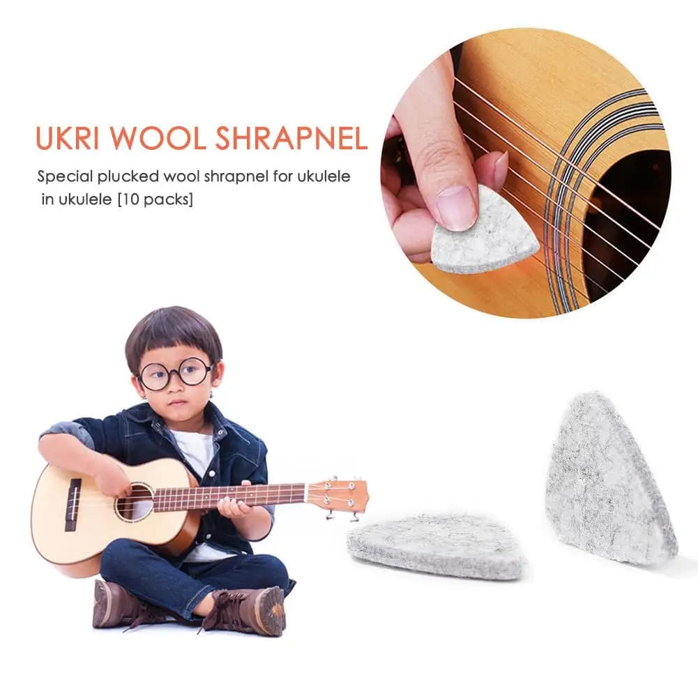 20Pcs Soft Felt Pick Guitar Mandolin Plectrum Accessories (Grey)
