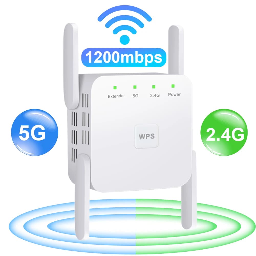 5G WiFi ripetitore amplificatore segnale Wifi Extender rete WiFi Booster 1200Mbps 5 Ghz ripetitore Wireless a lungo raggio casa