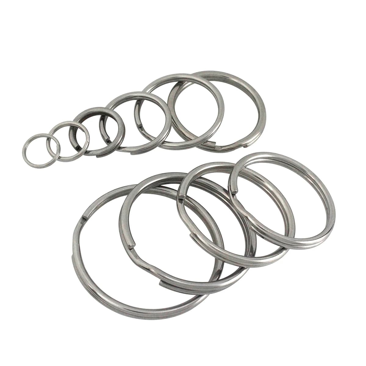 5 Pieces Metal Divisible Rings, Double Ring Round Wire Rings, Stainless Steel DIY Accessories for Jewelry and Keyring