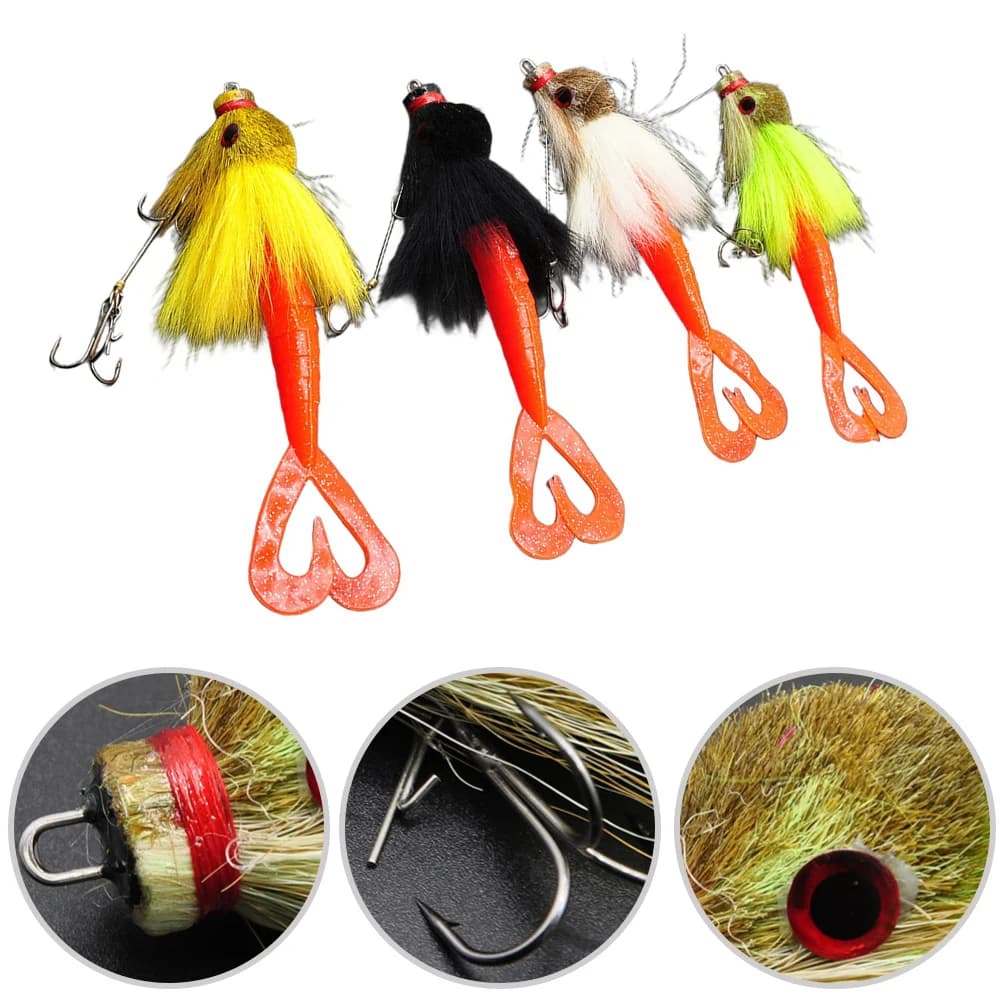 1Pc 22cm/35g Artificial Fishing bait Mouse Baby Swimbait Bucktail Mouse Richiamo Multi-Snown Swimbait Richiamo Fishing Accessories