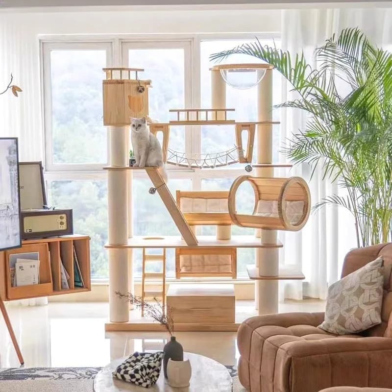 Honeypot , climbing frame, litter, cat tree integration, luxury super large imported solid wood cat toy 210606