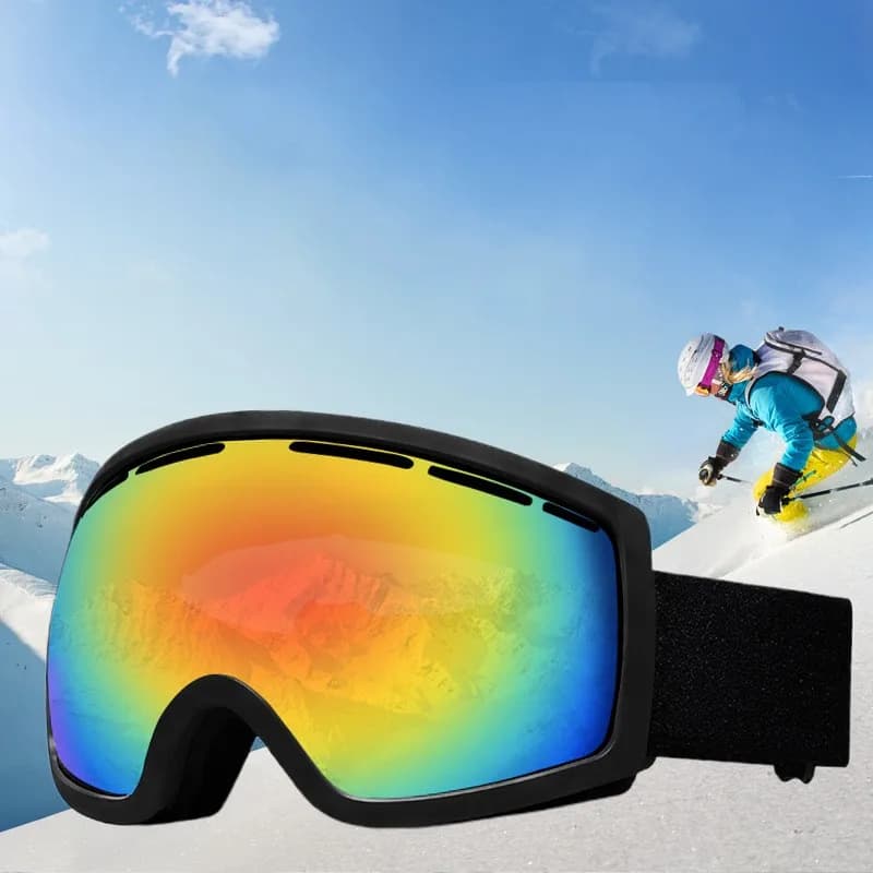 Occhiali da Sci a Due Strati con Lenti Cilindriche Antiappannamento UV400, Lenti a Specchio Personalizzate, Occhiali da Snowboard Magnetici per Sport all'Aperto e Ciclismo