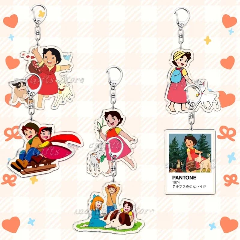 5Cm Anime Keychain Pendant for Heidi Peter Clara Backpack Pendant Creativity Exquisite Gifts Peripheral Acrylic Key Pendant