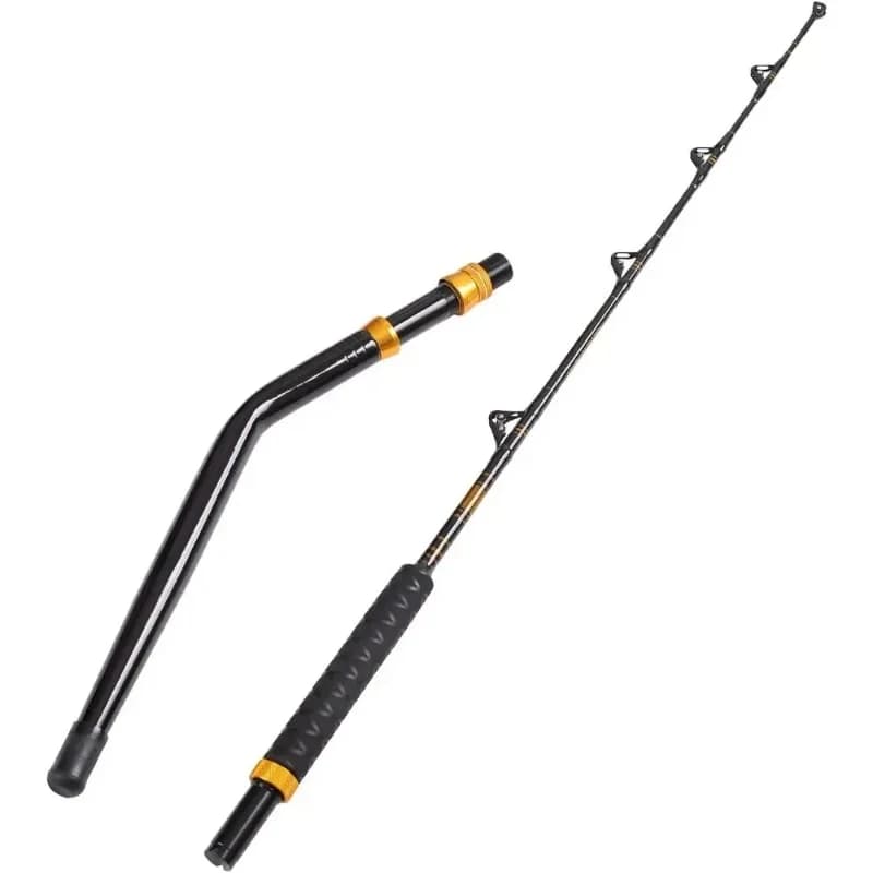 A Bent Butt Fishing Rod 2-Piece Saltwater Offshore Trolling Rod Big Game Roller Rod Conventional Boat Fishing Pole
