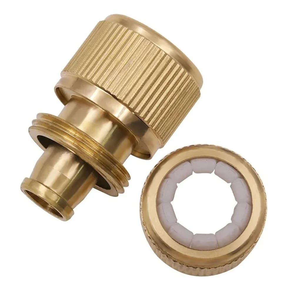 Set di 1 connettore rapido per tubo da giardino, raccordo in ottone per tubo dell'acqua, attacco filettato per rubinetto, adattatore per pistola irrigazione da giardino
