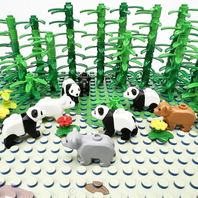 New Lesser Panda Animal Parts MOC Building Blocks Bear Baby Polar Bear Zoo Family Pet Bricks Toys compatibile con LEGO