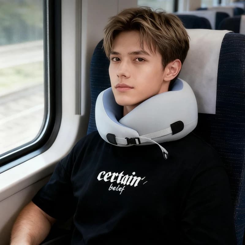 Cuscino per il collo a forma di U Cuscino da viaggio in memory foam Cuscino di supporto cervicale portatile