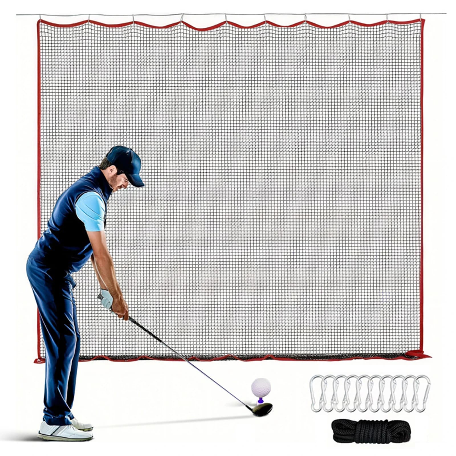 Rete da Golf, 3x3 Metri, Rete per Allenamento Golf e Rete Sportiva, Rete Barriera Anti-Impatto per Golf, Rete Resistente per Palline da Golf