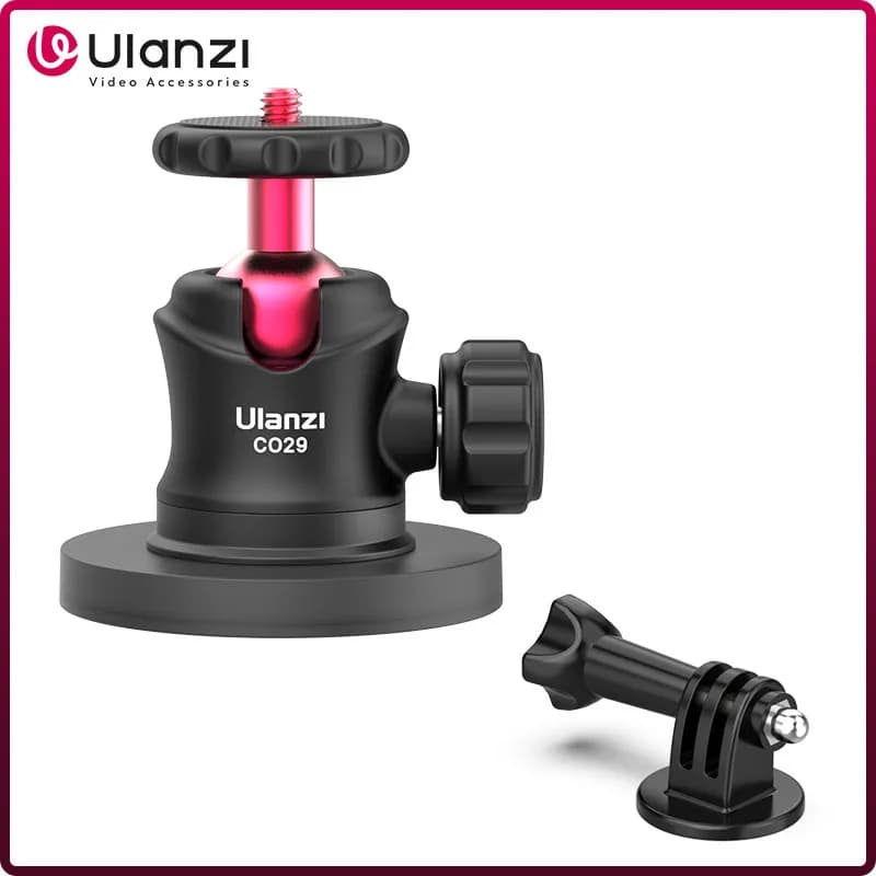 Supporto per telecamera magnetica Ulanzi CO29 con 360 ° testa a sfera con vite da 1/4'' per Gopro per supporto smartphone Insta360 Vlog