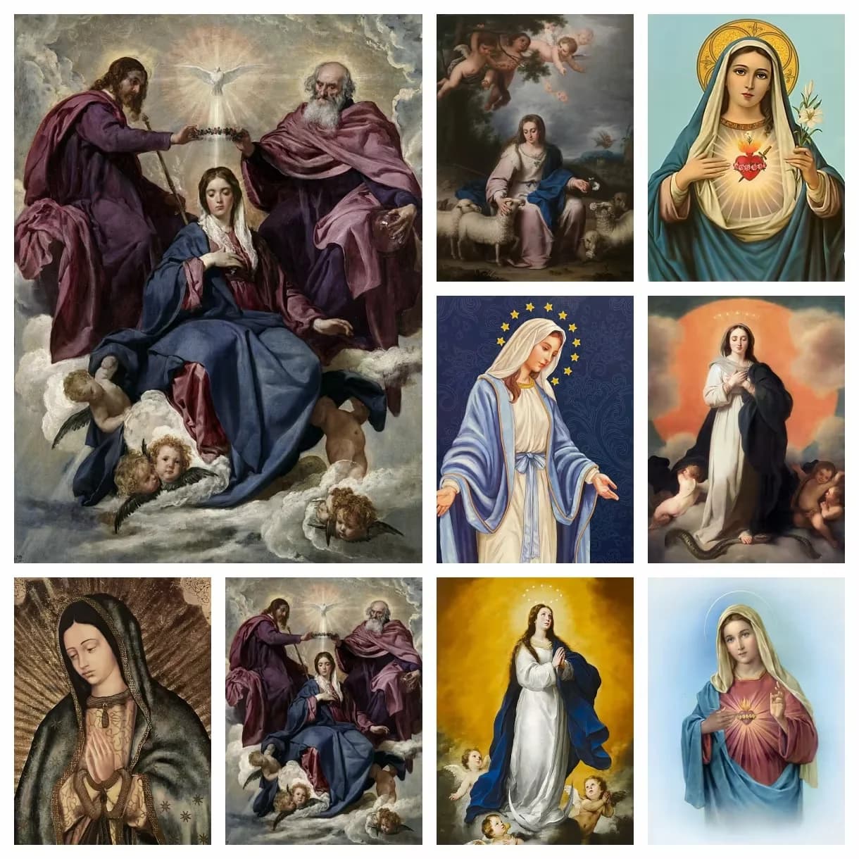 Kit Pittura Diamante 5D Fai da Te, Mosaico Ricamo a Punto Croce Vergine Maria, Nuova Decorazione per la Casa, Regalo Artigianale per Bambini