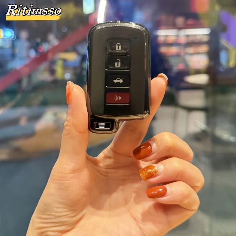 Transparent TPU Car Remote Key Case Cover for Toyota Auris Camry RAV4 Avalon Yaris Verso 2012 2013 2014 2015 2016 2017 2018