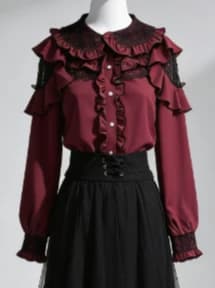 Camicetta Kawaii Harajuku JK da Donna con Fiocco e Pizzo, Leggera e Carina, per Uso Quotidiano, Stile Fairycore Sweet Lolita con Volant e Patchwork in Pizzo