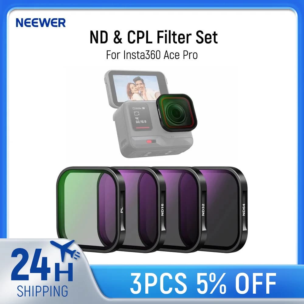 NEEWER Filter set ND and CPL for Insta360 Ace Pro ND16 ND32 ND64 CPL Action Camera Accessories Polarizer Density Filters Neutral