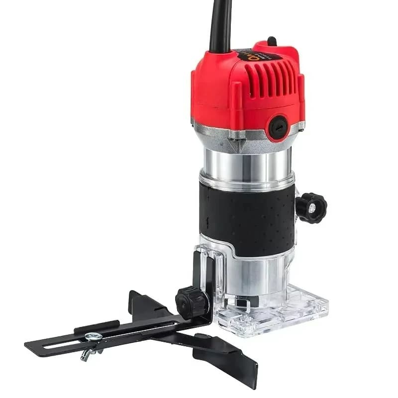 Router di rifinitura 30000r/min Guida per bordi con base trasparente Trimmer elettrico per laminato in legno Router compatto con cavo Tre set