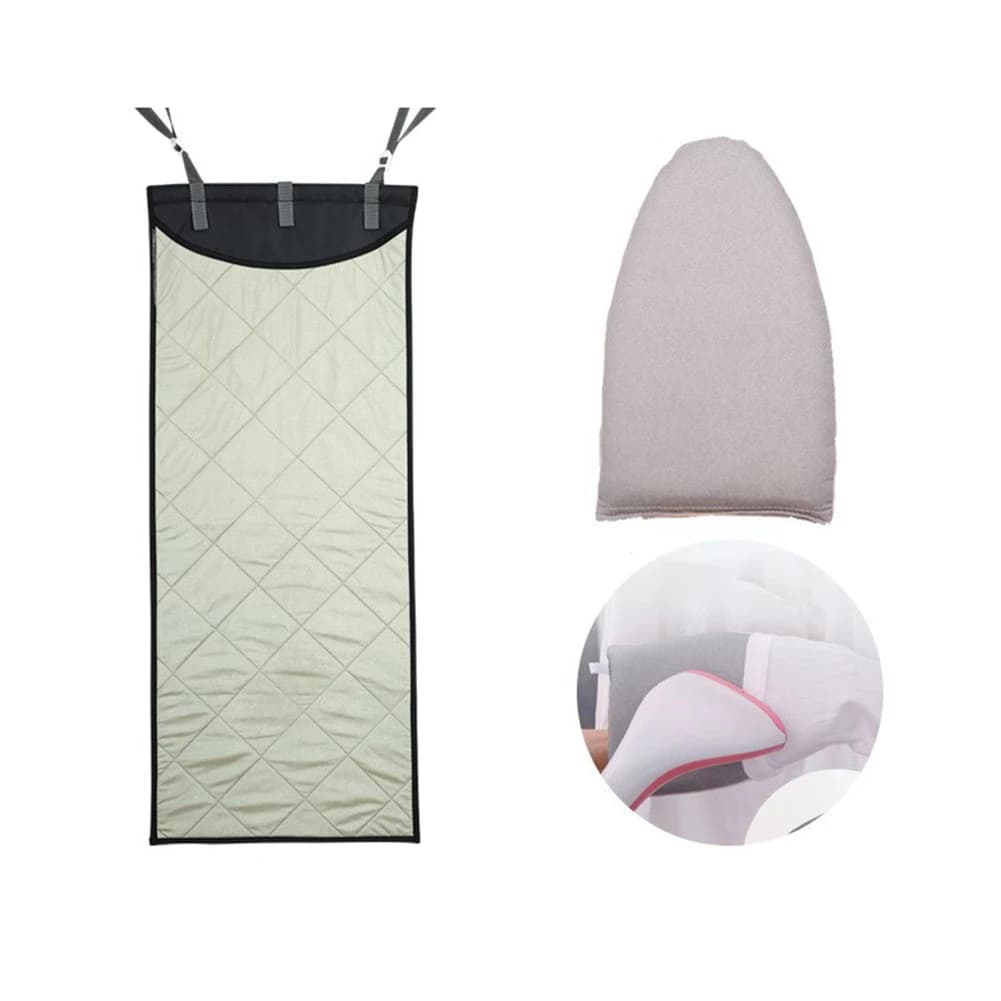 Over The Door Protective Clothes Steamer Pad Heat Resistant Ironing Board Mat With Gloves For Home Laundry Room Space Saving