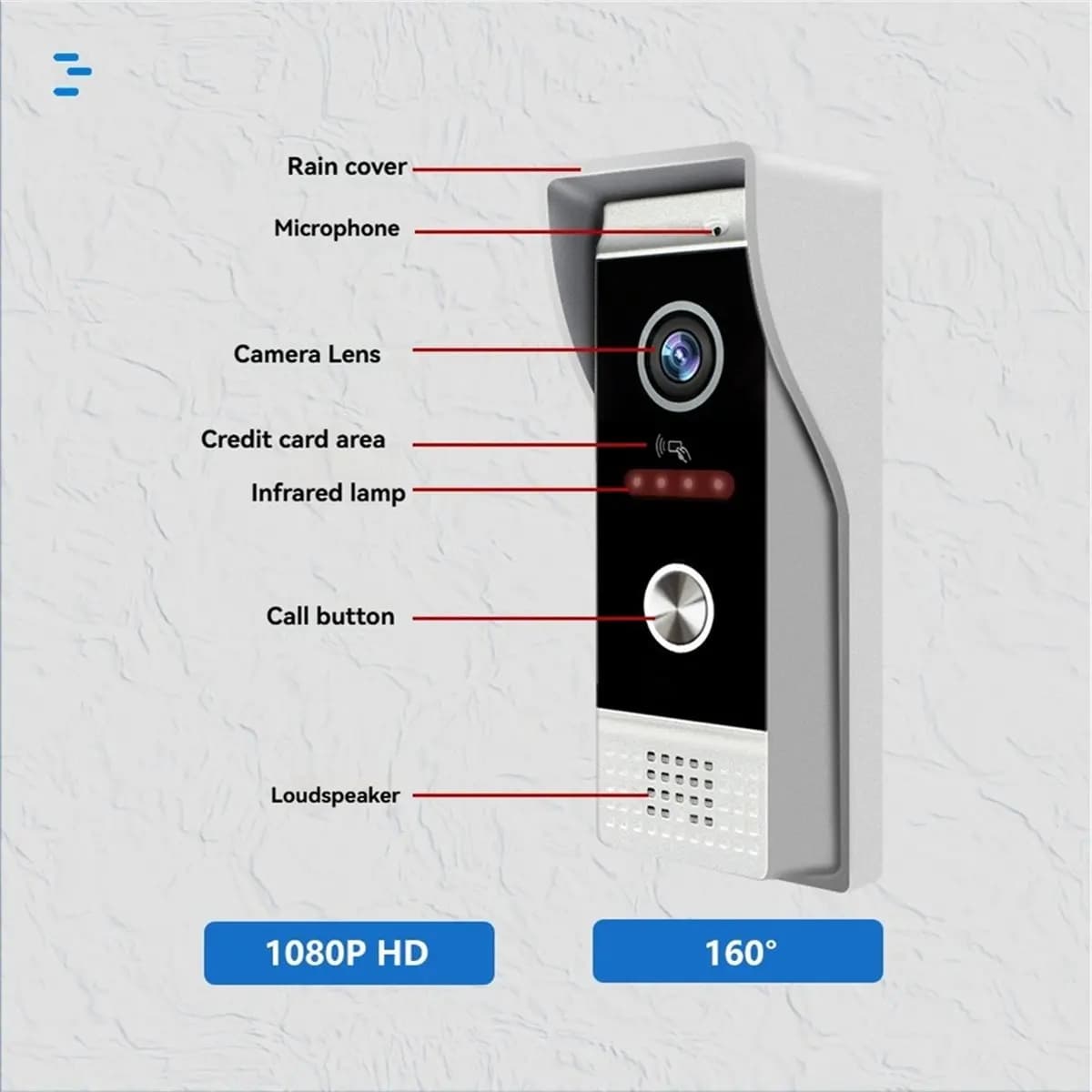 【Doorbell】 TUYA Wifi Video Doorbell Intercom System with 10inch Touch Monitor Security Protection for Villa Home Access UK Plug