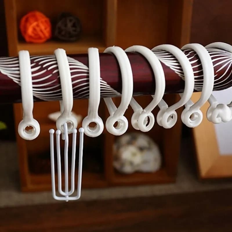 Smooth Plastic 47mm No-Rod Removal Curtain Clips 32 pcs, perfect for Living Room Drapery, No Rod Removal Needed, White