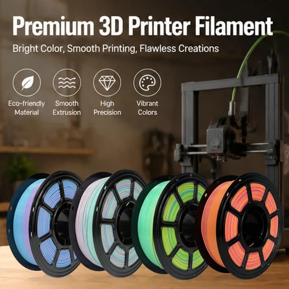 Gradient Rainbow Filament Rainbow Gradient Pla Filament 1.75mm 1kg Spool Low Warpage 3d Printing Filament for Fdm Printers