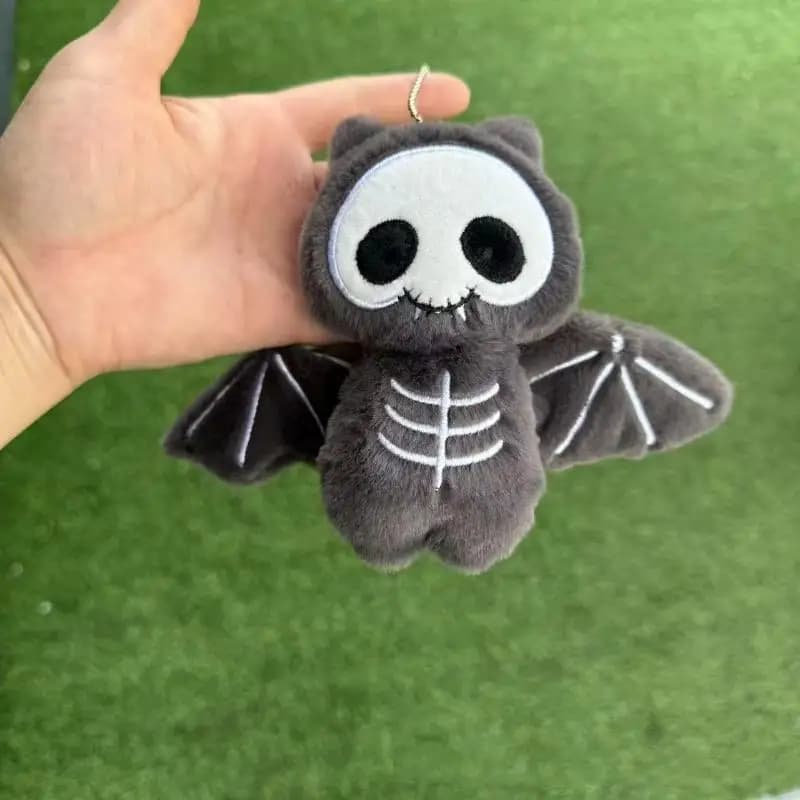 Divertente Portachiavi Peluche a Forma di Scheletro e Pipistrello per Halloween, Accessorio Creativo e Carino per Zaini, Regalo per Bambini
