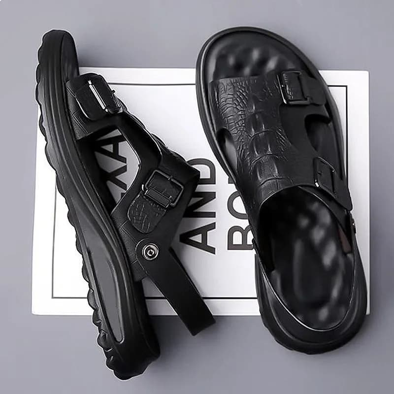 Men's 2025 Driving Sandals Waterproof Anti-Slip Soft Sole Beach Shoes Summer Indoor Outdoor Dual Use Comfort Slide Flip Flops