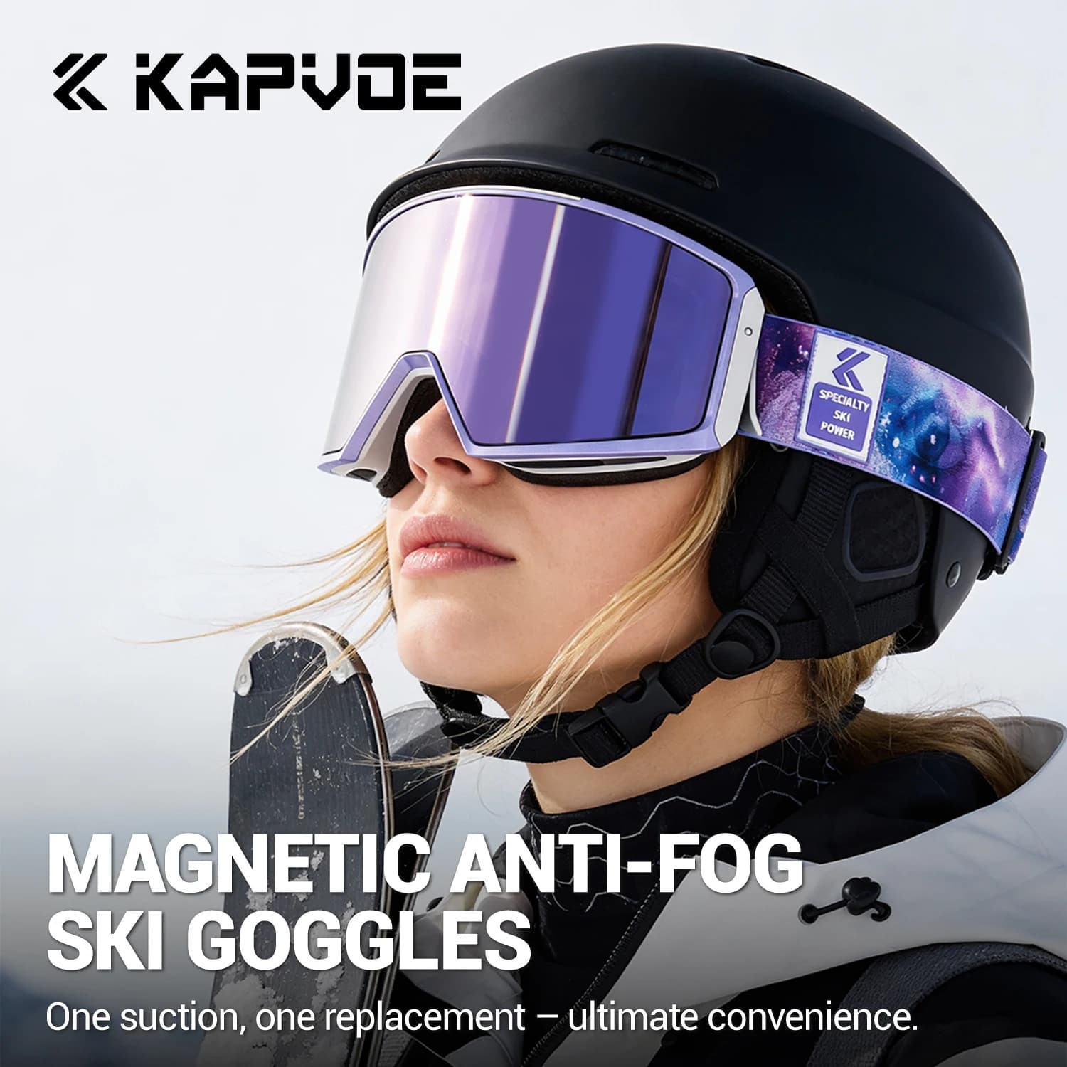 KAPVOE Nuovi Occhiali Sportivi Fotocromatici Magnetici per Esterni, Maschera Invernale per Snowboard e Sci, Occhiali Antiappannamento per Sci e Motoslitta