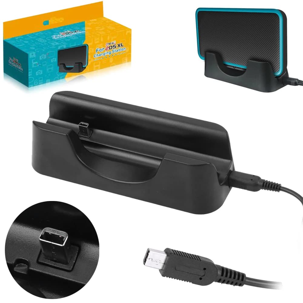 Dock Station per supporto di ricarica USB per la nuova Console 2DS LL XL nera