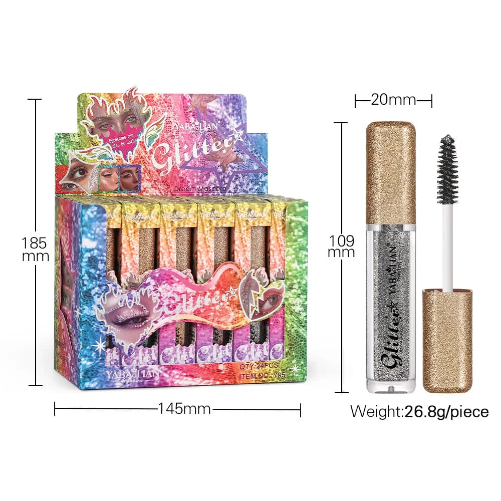 Sparkle Shattered Diamond 6 colors pearl glitter mascara lot beauty and health makeup mascara eyes wholesale