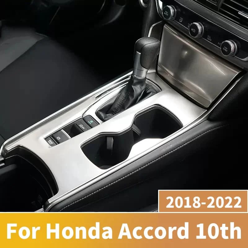 Accessori Modificati in Acciaio Inossidabile per Honda Accord 10a Generazione X 2018-2021 2022: Pannello Cambio e Copertura Portabicchieri Centrale