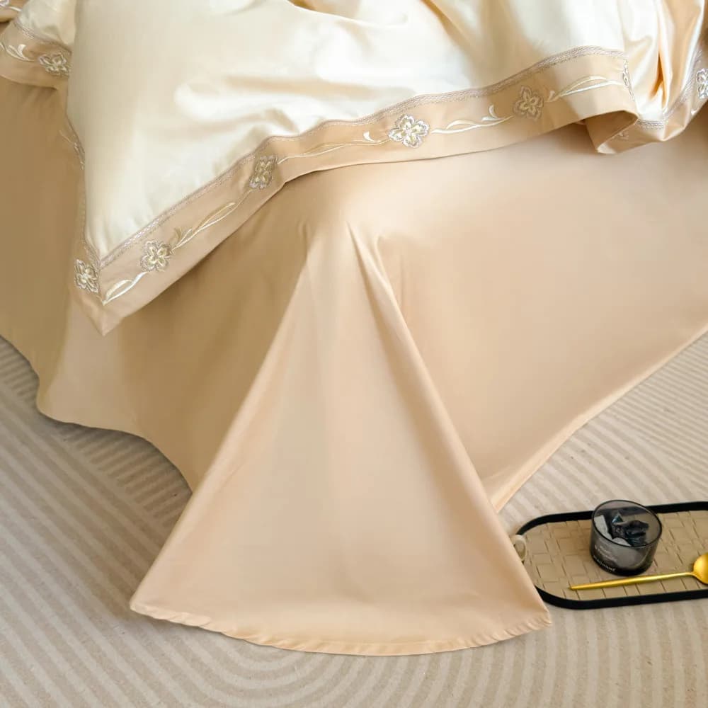 4 Pcs Bedding Set 100% Cotton Bed Sheet Duvet Cover Fitted Sheet Full Size for Master Bedroom Home Textiles