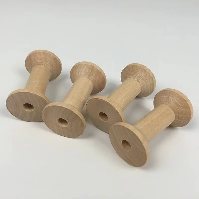5 pz/lotto 60x35mm Naturale Vuoto Bobine di Legno Bobine Cucire Punto Croce Filo Strumento Filo di Cucito per Spago FAI DA TE