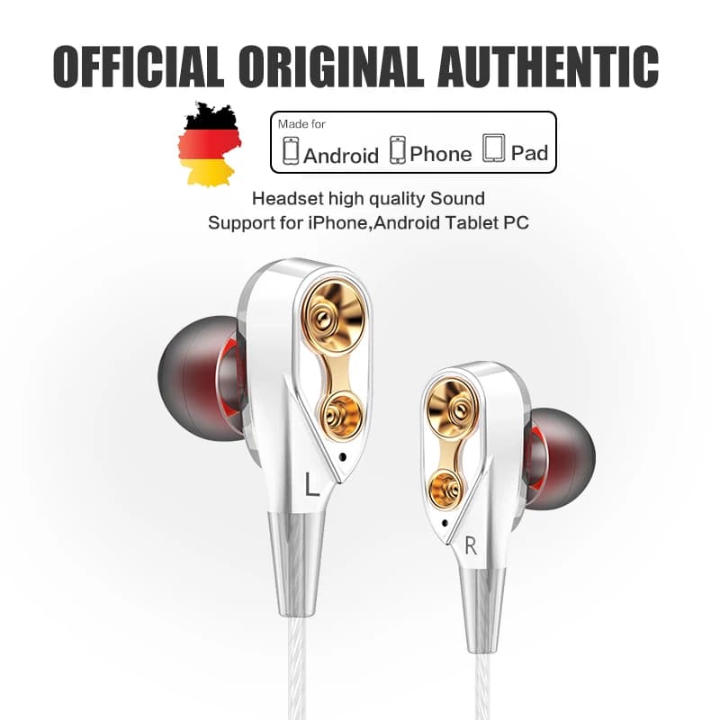 QKZ CK8 3.5 mm wired headphones Dual HiFi stereo earphones Low earphones Music Corsa Sport Headphones Ps4 Hearing aids for players