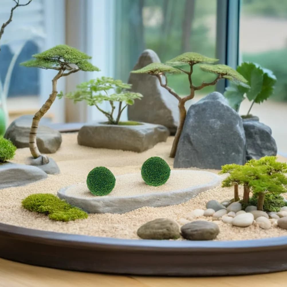 5 Pezzi Sfere Decorative in Erba Sintetica per Modelli Architettonici, Tavoli di Sabbia, Miniature Fai-da-Te e Decorazioni Esterne