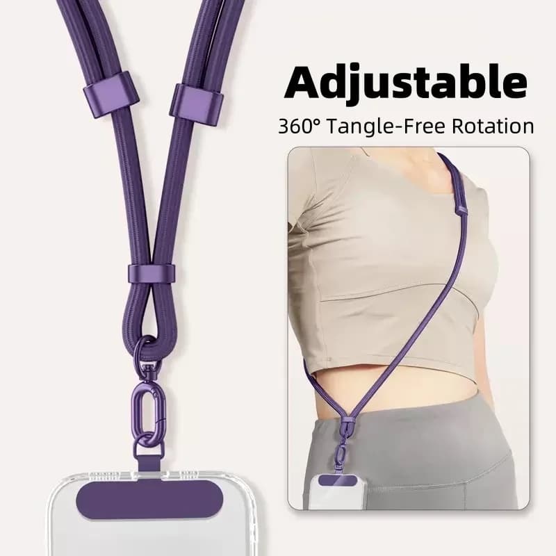 Universal adjustable phone frame, shoulder strap, phone case, long rope for hanging with clip, anti-smarriage, durable and robust