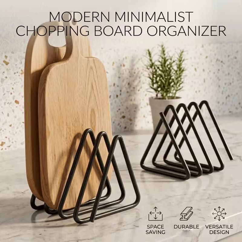 Cutting Board Storage Rack -Triangular Cutting Board Holder,with A Space-saving Cabinet/top Shelf,and Baking Tray Rack Dish Rack