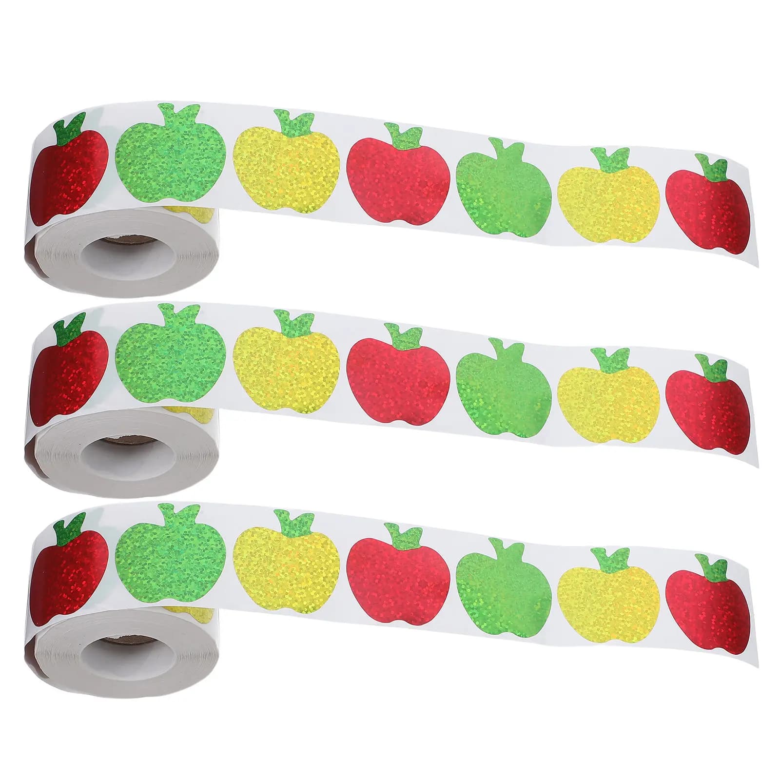 3 Rolls Realistic Sealing Stickers Self Adhesive Laser Roll for Holiday Envelope Seals Food Container Labels Box Seals
