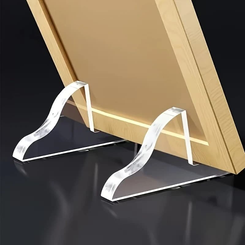 Clear Acrylic Plate Display Stands, Transparent Photo Frame Holder, Decorative Easel Stand for Collectibles, Picture, Plaque