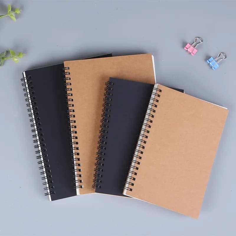 A5 Black Cover Cowhide Cover Coil Notebook Notebook Graffiti Sketchbook