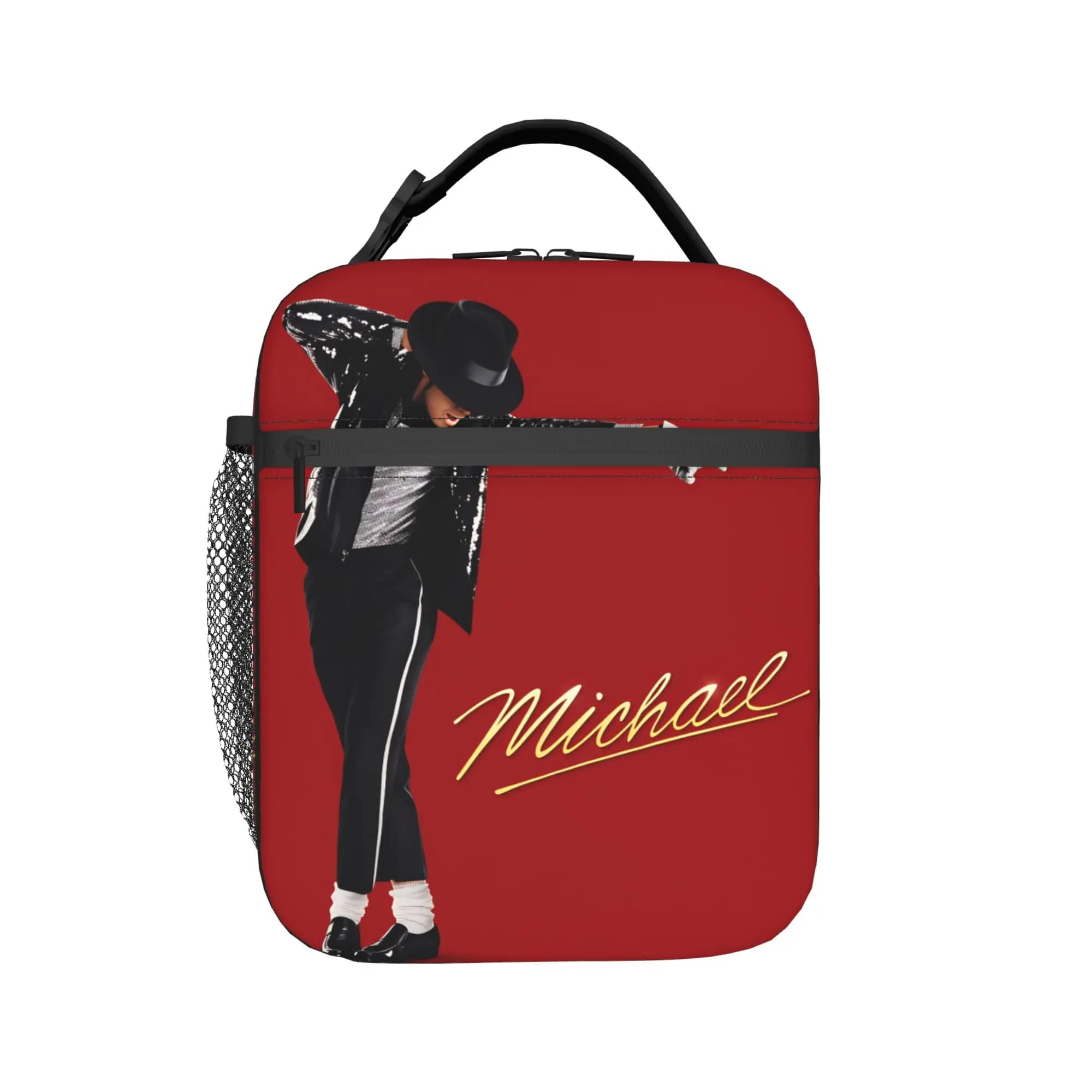 Michael MJ Lunch Bag Portable Lunch Box Men Office Print Cooler Bag Leisure Oxford Thermal Lunch Bags