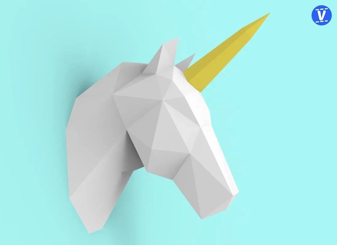 The Unicorn 3D Wall Paper Model DIY Hand Molded Decoration Ornaments Toys Constitute 3D Geometric Origami