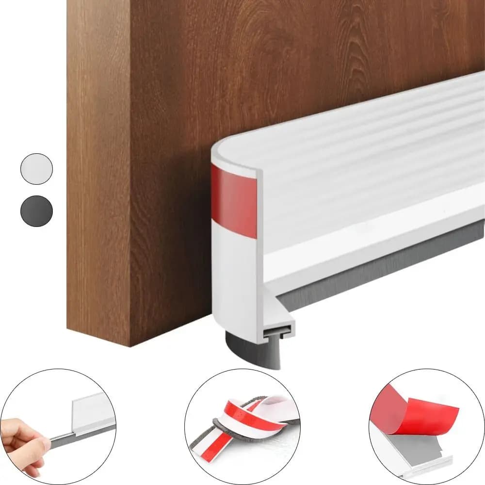 Striscia di tenuta inferiore della porta insonorizzata, autoadesiva, per la prevenzione degli insetti, per porta, 100 cm, per la casa, per la camera da letto