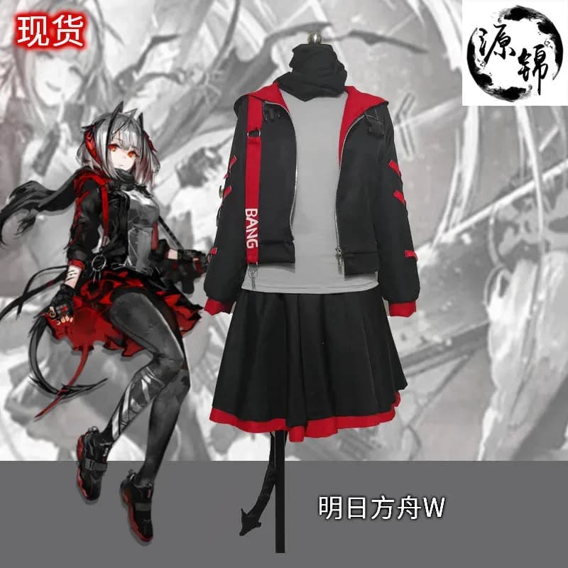 CyAnime Comic With Arknights W Uniform Coda Wigs Game Operator W Halloween Show Coat Pants Gonna Top Game Costumes Cosplay
