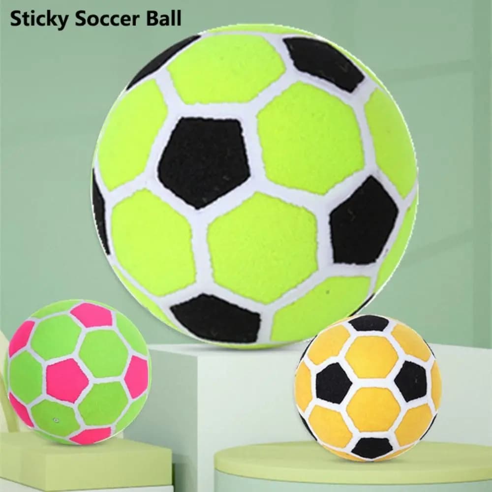 Size 4 Sticky Soccer Ball Inflatable Velcro Surface Magic Tape Ball Soft Touch Lightweight Target Shooting Ball