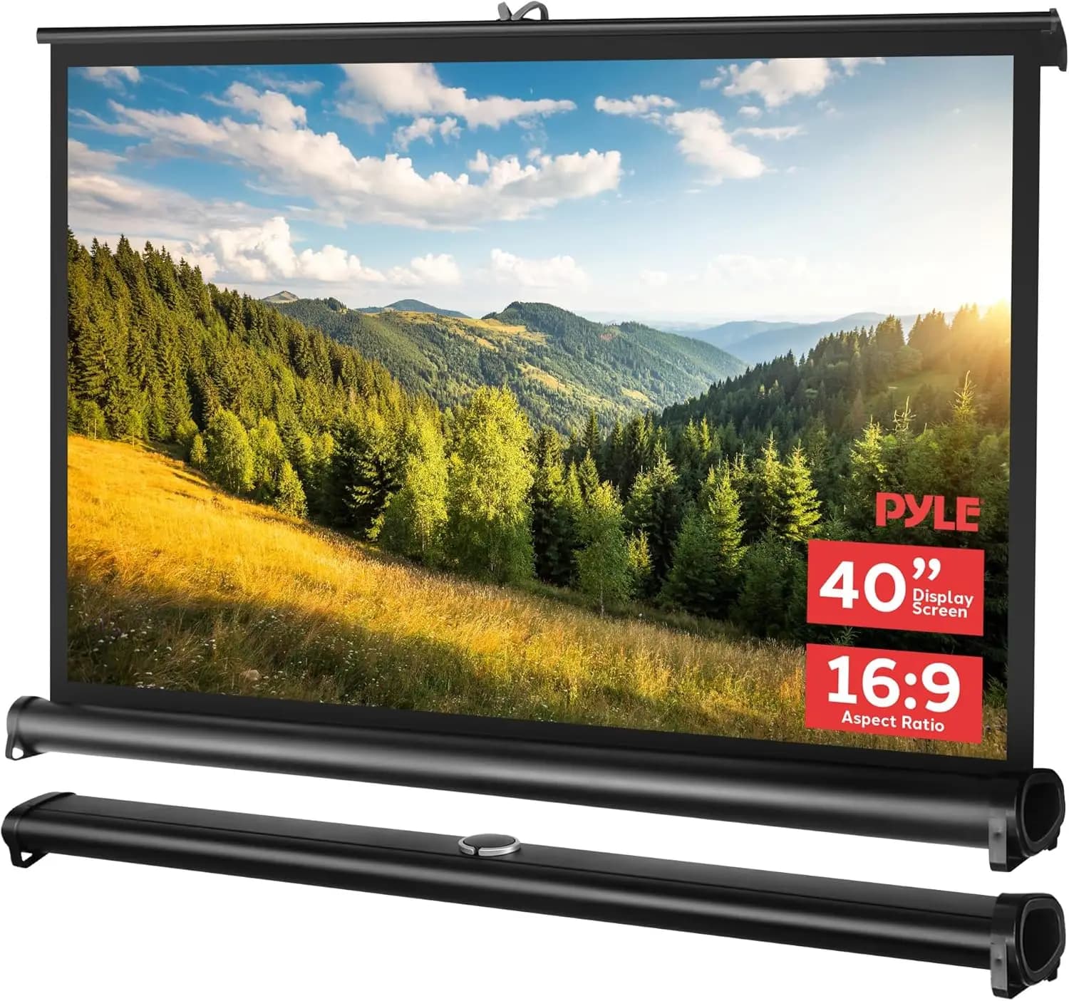 Schermo per Proiettore Portatile da 40 Pollici con Supporto, Facile da Montare, Leggero per Film e Presentazioni Indoor e Outdoor