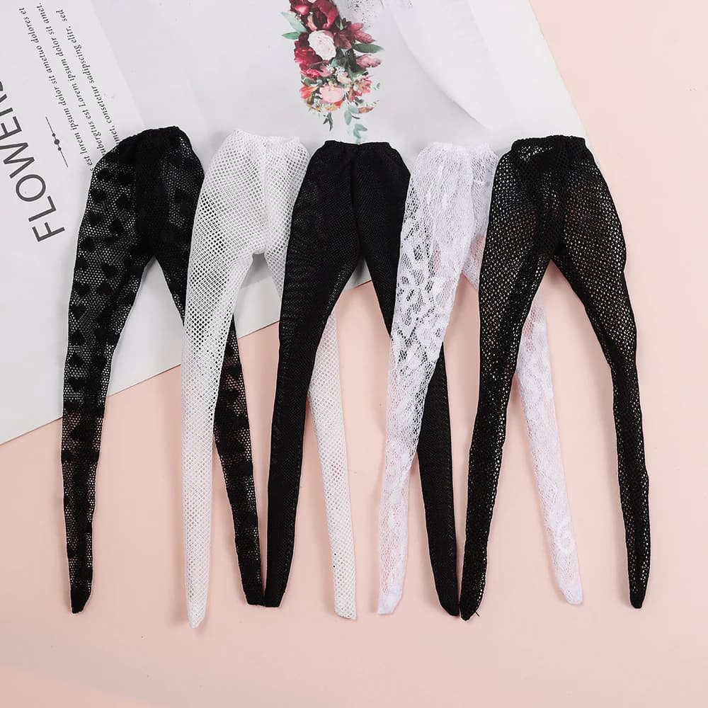 Calze a rete in seta per bambole in miniatura, calze elastiche, leggings, pantaloni, calzini 1/6