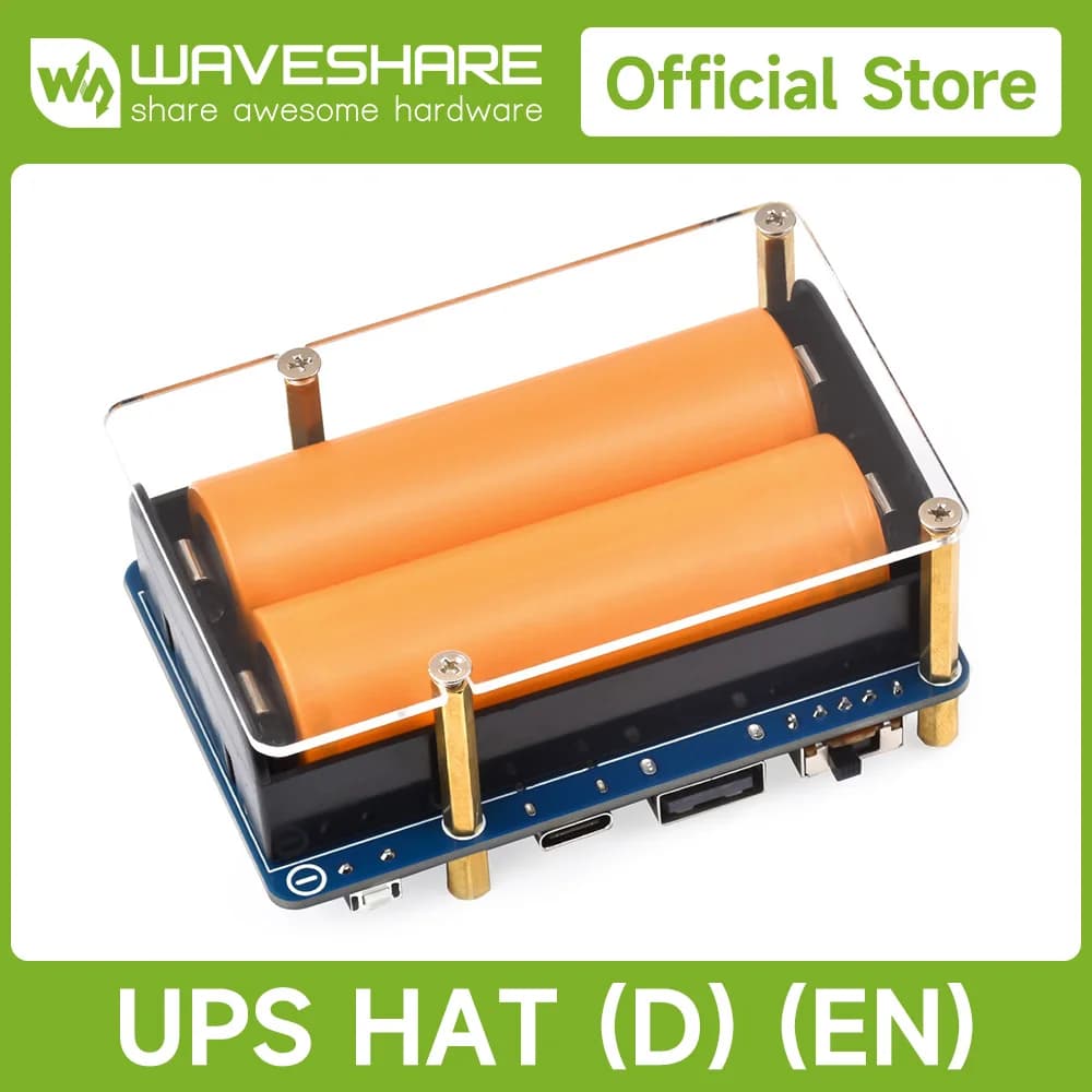 Wavehsare UPS HAT (D) for Raspberry Pi, Supports 21700 Li battery (NOT included), 5V Uninterruptible Power Supply,for Arduino