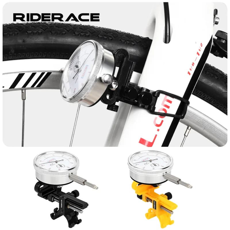 Supporto per centratura ruota di bicicletta con indicatore percentuale Strumento di riparazione per la regolazione dei cerchi della bici da strada di montagna Strumenti di riparazione delle ruote MTB