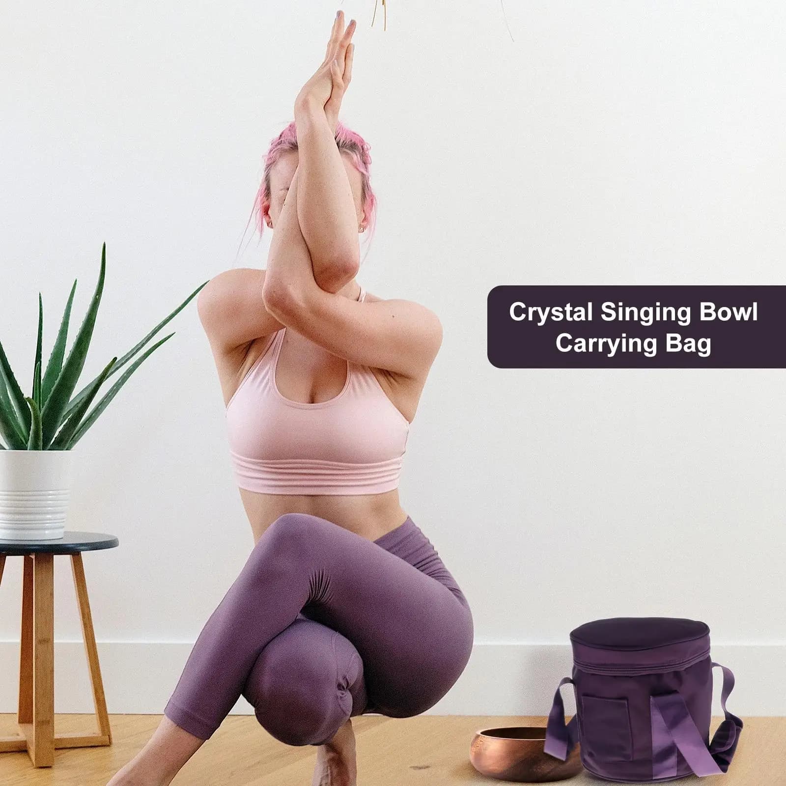Meditation Singing Bowl Carry Bag Thickened Cotton Case for Crystal Singing Bowls Up to 14 Inch