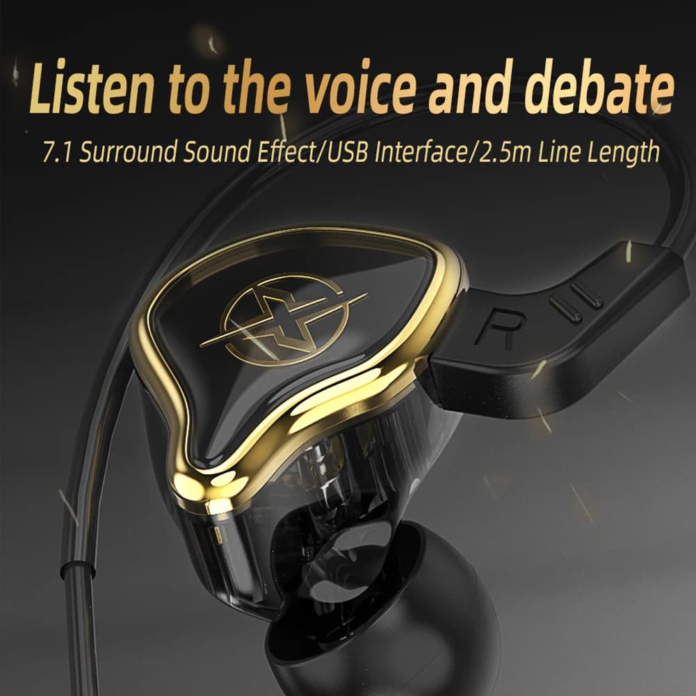 USB Gaming Headphones with Microphone Wired Headphones with Noise Cancellation PET Diaphragm 2.5 m USB Cable for PC Computer PS4 PS5