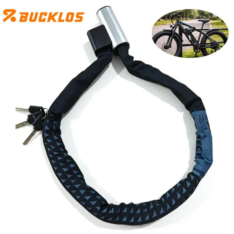 Lucchetto per Bicicletta BUCKLOS 1M, Antifurto Portatile per MTB e Bici da Strada, Lucchetto di Sicurezza Stabile per Scooter con 3 Chiavi