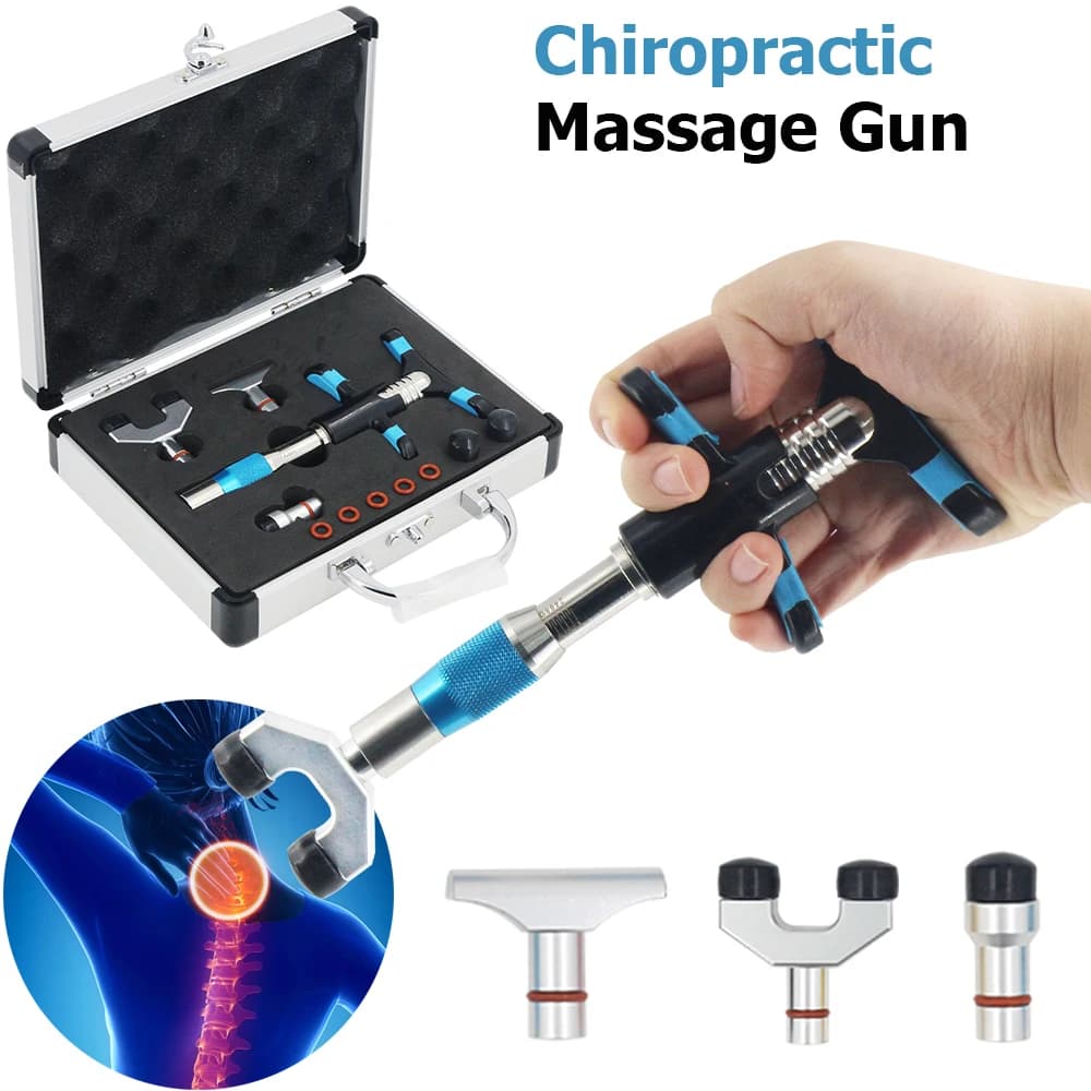Portable Chiropractic Adjusting Tool Massage Gun Orthopedics Correction Massager Spinal Spine Intensity Adjustable Set New